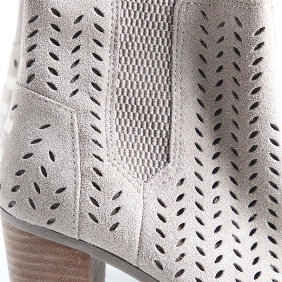 Toms Tan Suede Ankle Bootie Heels - Picture 2 of 9